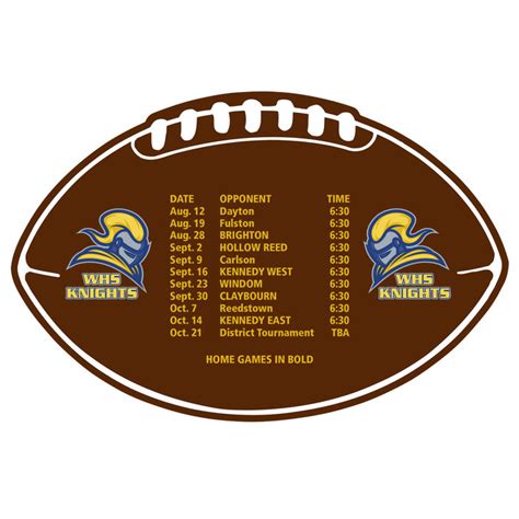 Sports Schedule Magnet Football 143829 Fb