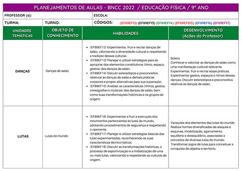 Plano De Aula Educação Física 1º ao 5º ano BNCC Pronto Campus