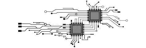 Hi Tech Digital Technology And Circuit Board Engineering Diagram Stock Illustration