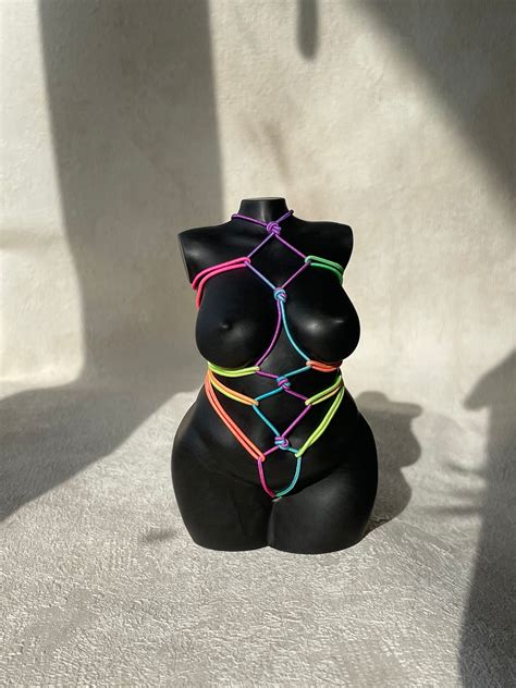 Rainbow Rope Shibari Sculpture Curvy Bust Custom Made Etsy