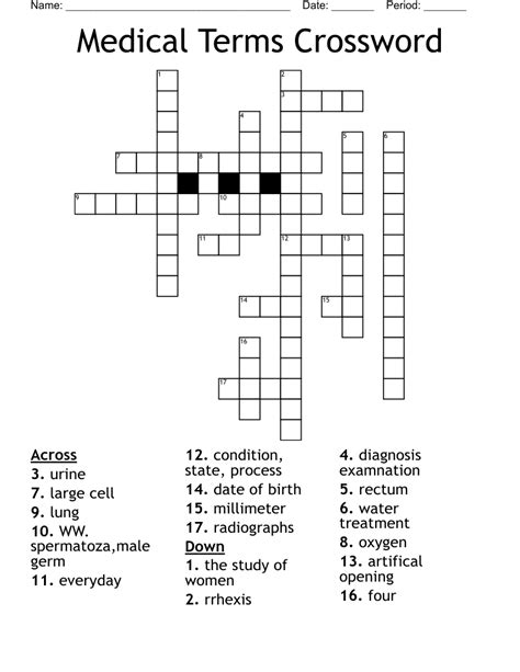 Medical Terms Crossword Wordmint