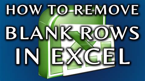 How To Remove Blank Rows From An Excel Spreadsheet Youtube