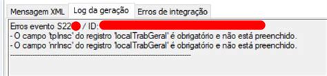 RH RM FOP ESocial Erro Ao Gerar XML O Campo TpInsc Do