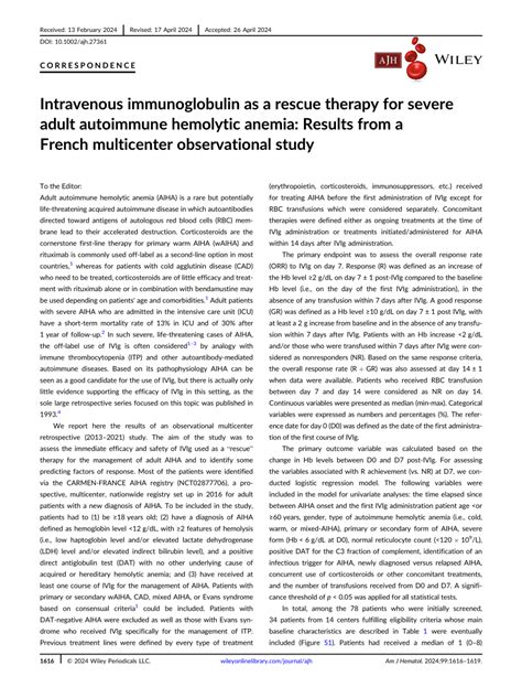 Intravenous Immunoglobulin As A Rescue Therapy For Severe Adult