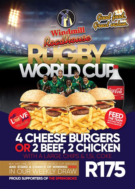 👪 Rugby World Cup Specials Windmill Roadhouse