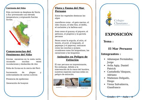 Dokumen Tips Triptico Mar Peruano Flora Y Fauna Del Mar Peruano Entre