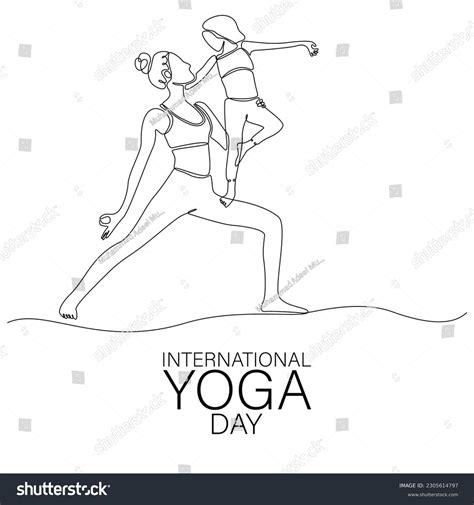 International Yoga Day Outline Photos And Images And Pictures Shutterstock