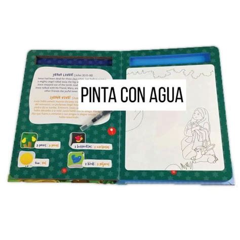 Biblia para pintar con agua Bilingüe Bebés Librería Kyrios