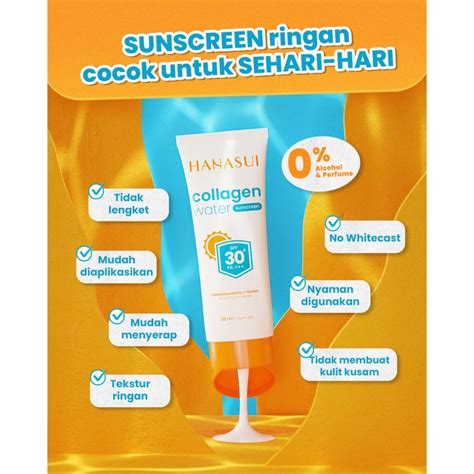 Jual Hanasui Collagen Water Sunscreen Spf Pa Ml Shopee Indonesia