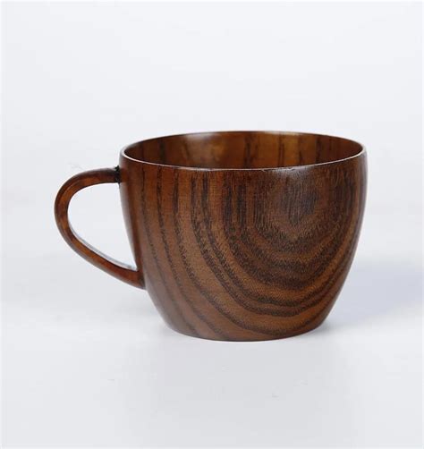 Natural Jujube Wooden Wooden Mug With Handgrip For Home Bar Perfect For