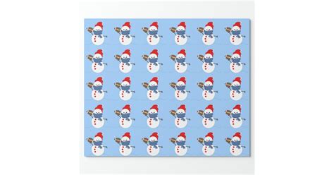 Wrapping Paper - Christmas Football Snowman | Zazzle