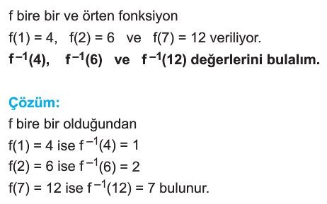 Bir Fonksiyonun Tersi Nas L Al N R Konu Anlat M Z Ml Sorular S N F