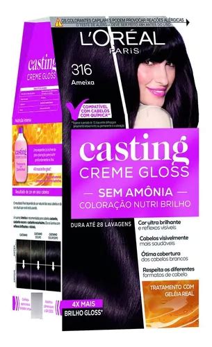 Kit Com 3 Tinturas Loreal Casting Creme Gloss 316 Ameixa Frete Grátis