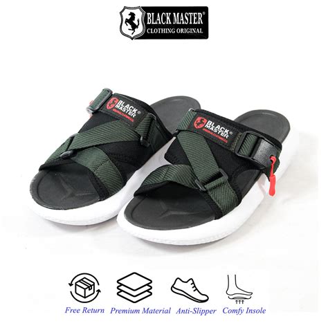 Jual Black Master Sandal Pria Slide Kasual Sendal Slop Trendy Nyaman