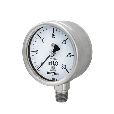 All Stainless Steel Low Pressure Gauge Pcs Reotemp Instruments