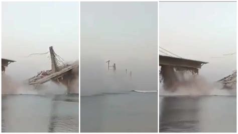 Video Aterrador Momento En Que Un Puente En India Se Derrumba Por