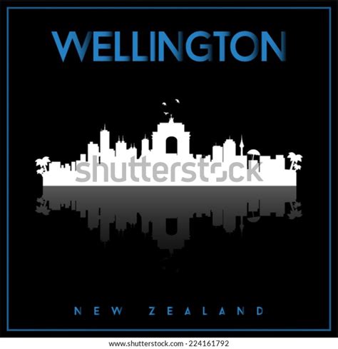 Wellington New Zealand Skyline Silhouette Vector Stock Vector Royalty