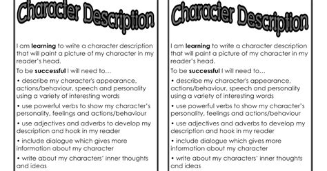 Character Description Template