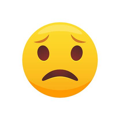 Ilustrații de stoc cu Emoji Dezamăgit Fata Trista Emoticon Nefericit ...