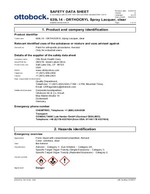 Fillable Online SAFETY DATA SHEET In Accordance With 29 CFR And ANSI