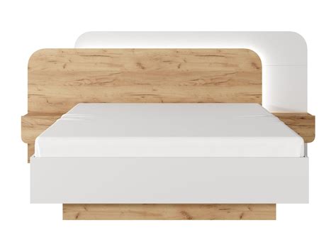 Cama Mesas De Cabeceira X Cm E Leds Cor Natural E Branco