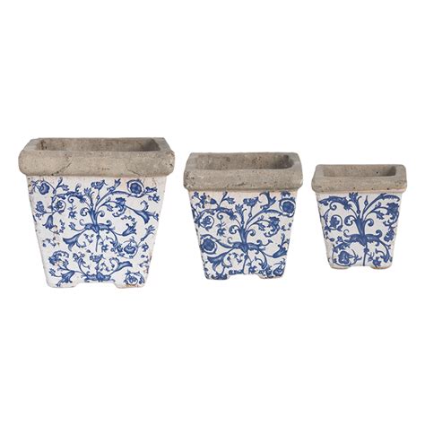 Aged Ceramic Boempot Set Van 3 Esschert Design Buitenenthuis Nl