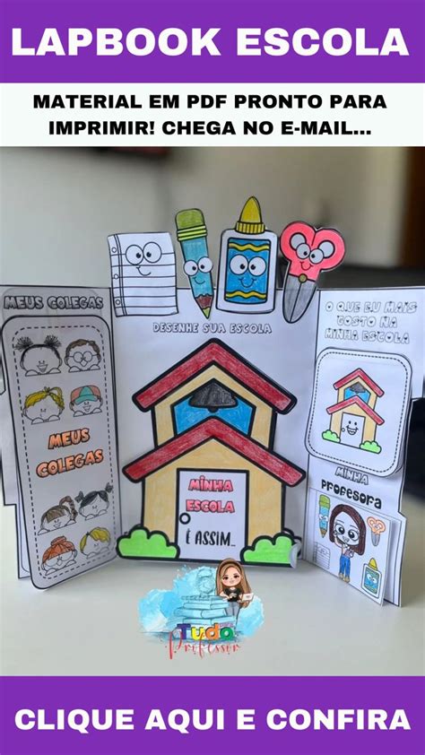 Lapbook Dia Da Escola Bruna Da Nova Dia Da Escola Recursos De