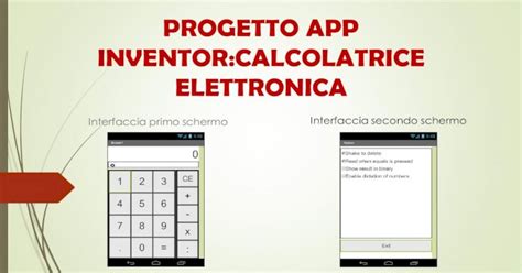 Progetto App Inventor App Inventorcalcolatrice Elettronica