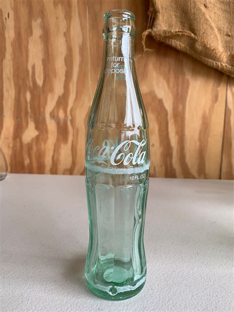 Vintage Clear Green Glass Coca Cola Soda Bottle 1970s Good Etsy