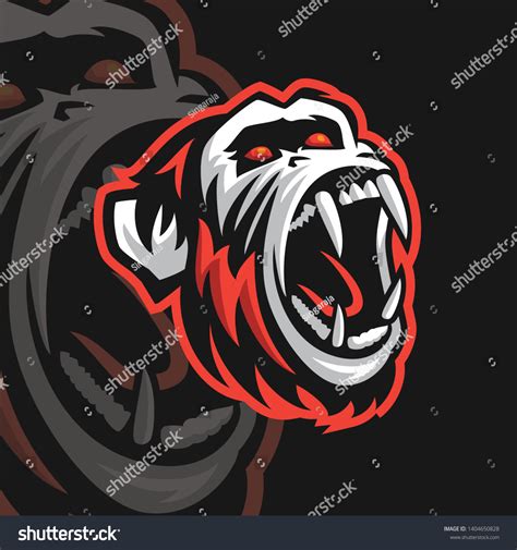 Angry Monkey Mascot Logo E Sports Stock Vector Royalty Free