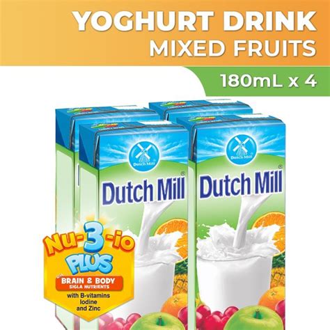 Dutch Mill Yoghurt Drink Mixed Fruits Juice 180ml X 8 Lazada Ph