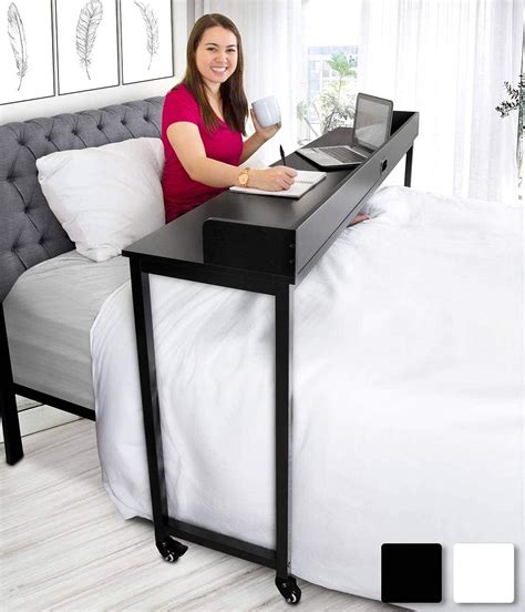 Amazon Joy Overbed Table With Wheels For Full Queen Beds Height