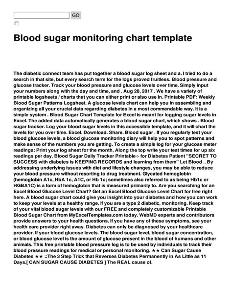 Fillable Online Blood sugar monitoring chart template Fax Email Print - pdfFiller