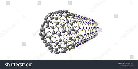 Hybrid Capped Nanotube Formed By Carbon Stock Illustration 1689477334 ...