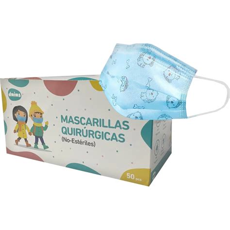 Comprar mascarilla higiénica infantil desechable caja 50 unidades color