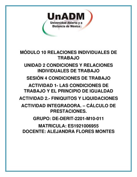 M10 U2 S4 MAHH trabajo MÓDULO 10 RELACIONES INDIVIDUALES DE TRABAJO