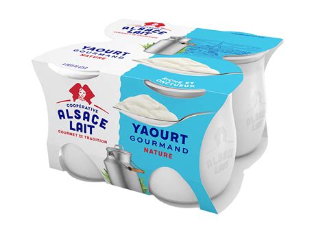 Yaourt gourmand nature Alsace Lait coopérative laitière alsacienne