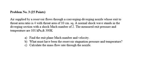 Solved Problem No Points Air Supplied By A Reservoir Chegg