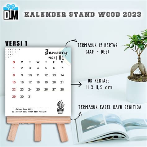 Jual Kalender Duduk Aesthetic Kalender Minimalis