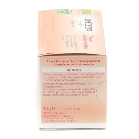 Weleda Tisane Allaitement Bio Fenouil Et Verveine Production De Lait