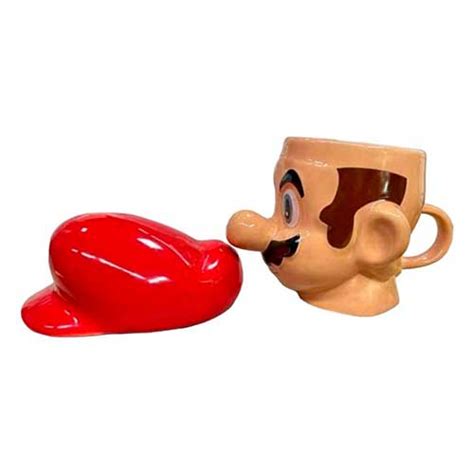 Taza con tapa 3D Cerámica Super Mario Bross 400 ml OhWasi