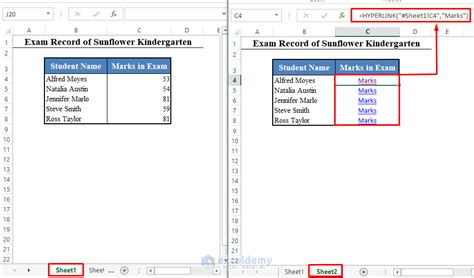 Hyperlink In Excel To Another Sheet