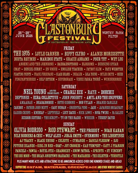 Glastonbury Festival Glastonbury 2025 Line Up So Far