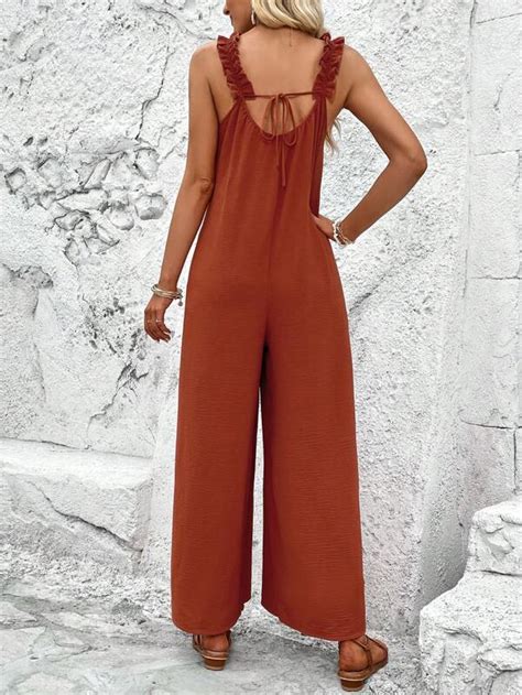 Shein Vcay Solid Wide Leg Cami Jumpsuit Shein Usa