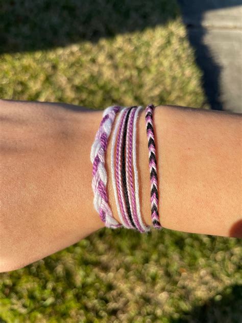 Pura Vida Style Bracelets Purple Threadstring Bracelet Set Etsy