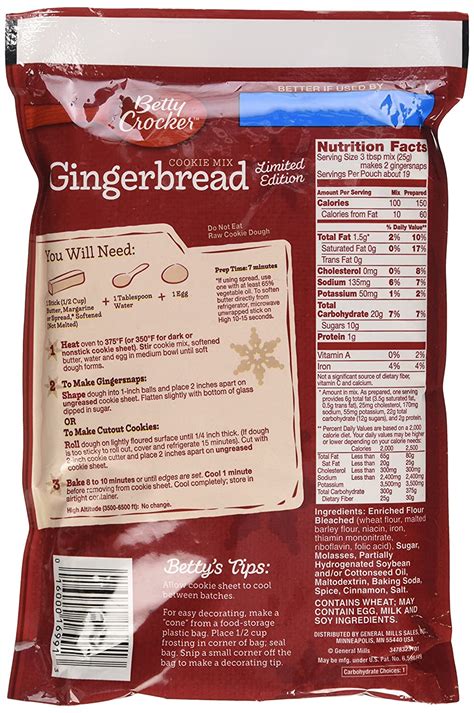 Betty Crocker Gingerbread Cookie Mix 17 5 Oz Pack Of 2