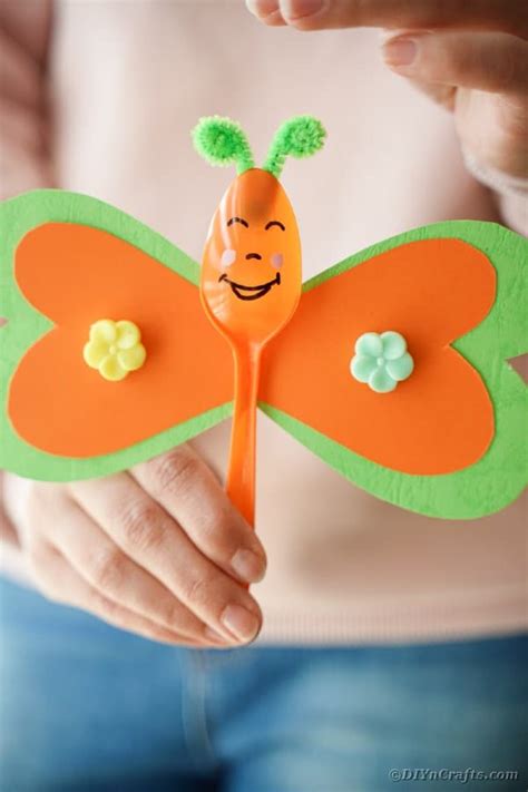 Colorful Upcycled Plastic Spoon Butterfly Craft Diy Crafts