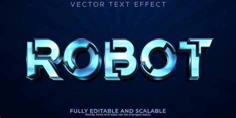 Free Vector Robot Text Effect Editable Metallic And Technology Text Style