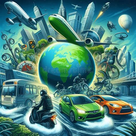 Green Transportation Options For Commuting To Work And Schol Stock