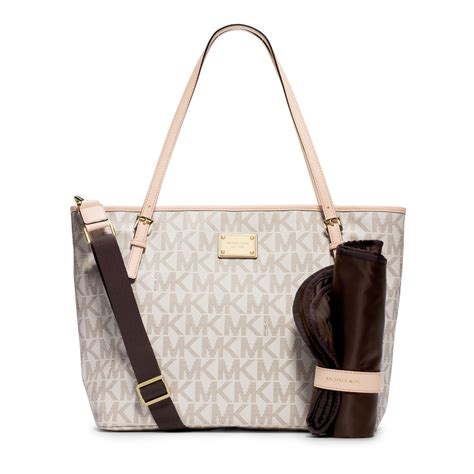 Michael Kors Jet Set Travel Logo Diaper Bag In White Vanilla Lyst